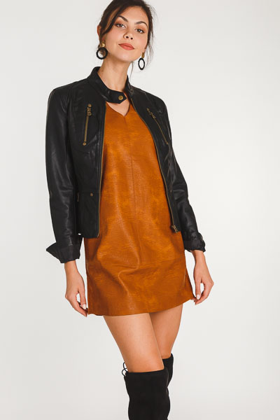 Camel Leather Dress