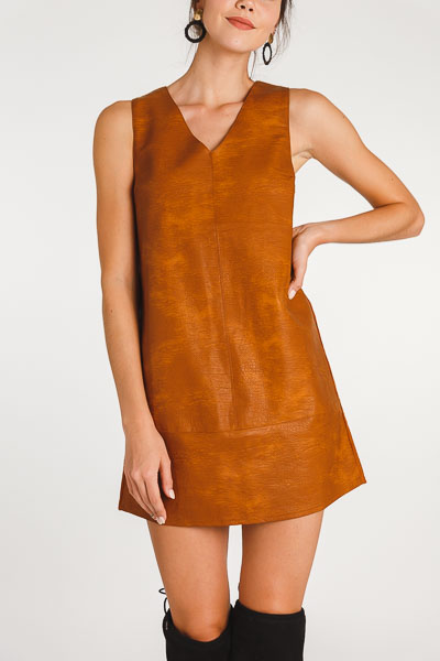 Camel Leather Dress