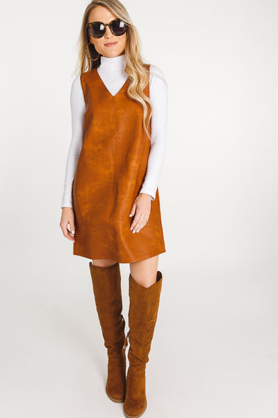 Camel Leather Dress