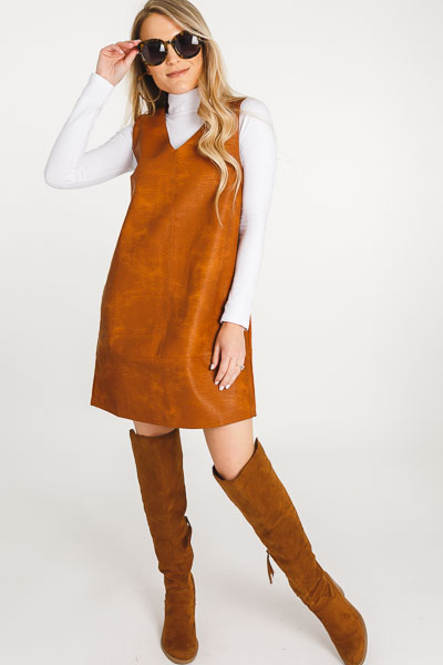 Camel Leather Dress