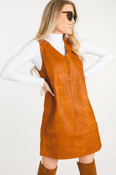 Camel Leather Dress