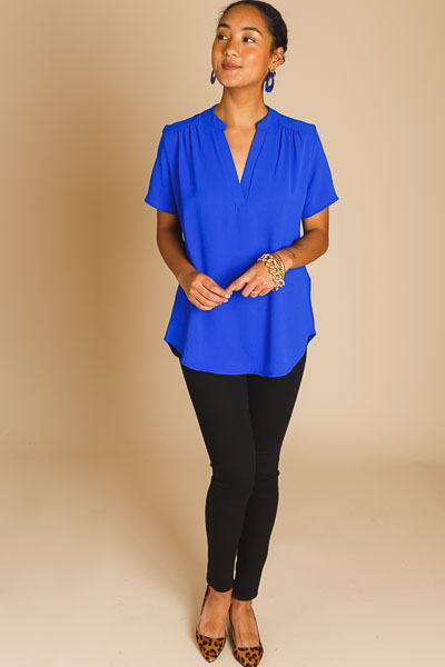 Work Hours Blouse, Royal