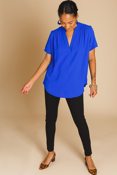 Work Hours Blouse, Royal
