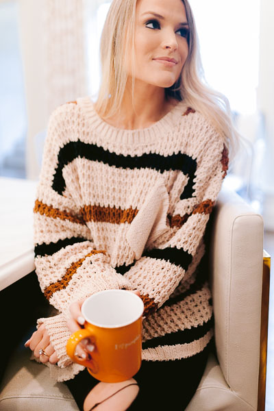 Coffee Contrast Sweater