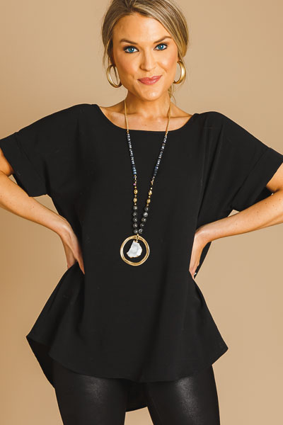 Brittany Basic Blouse, Black