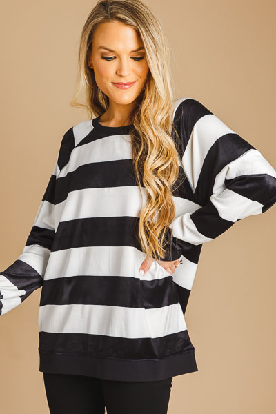 Velvet Striped Pullover