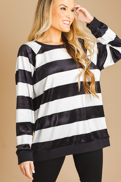 Velvet Striped Pullover