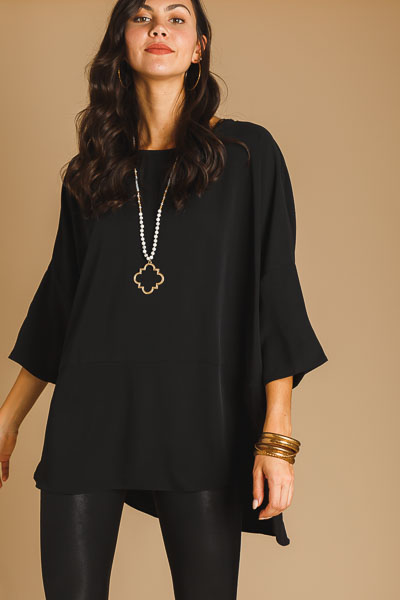 What's The Scoop Tunic, Black