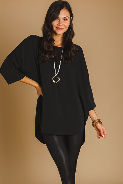What's The Scoop Tunic, Black