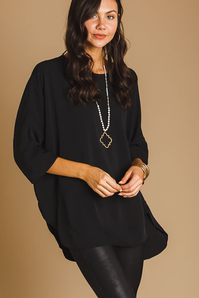 What's The Scoop Tunic, Black