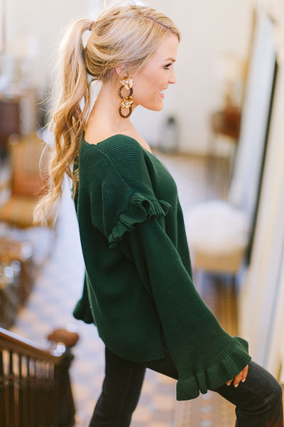 Forest Bell Ruffle Sweater