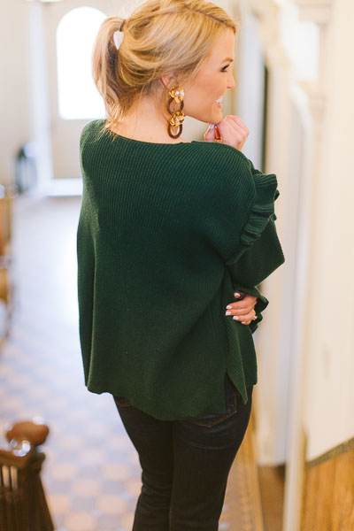 Forest Bell Ruffle Sweater