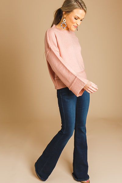 Dusty Pink Cropped Sweater