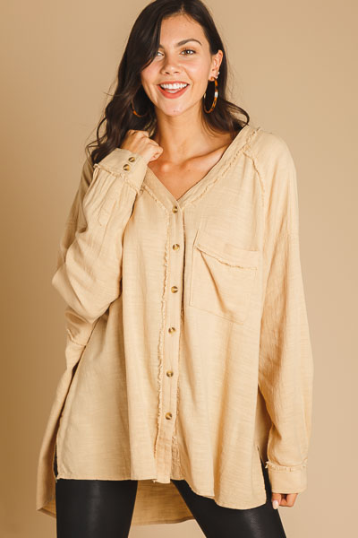 Frayed Seams Button Down