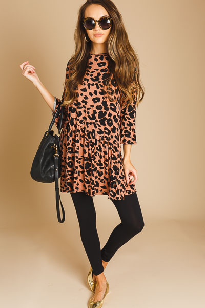 Slanted Cheetah Knit Dress