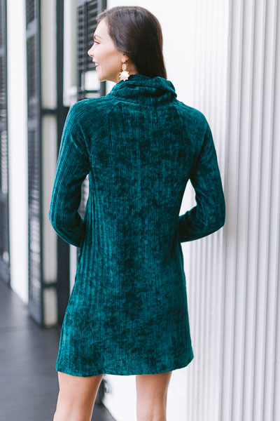 Chenille Dress, Emerald