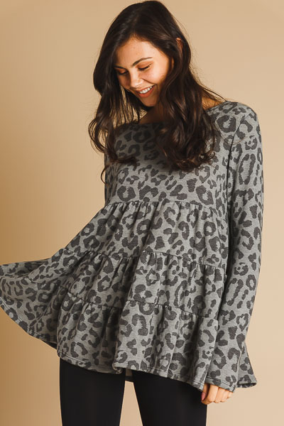 Fleece Lined Leopard Tunic