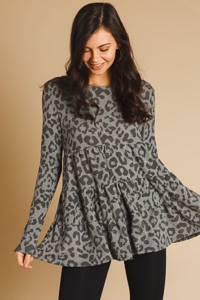 Fleece Lined Leopard Tunic