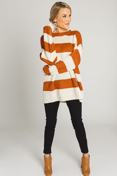 Toffee Stripes Chunky Sweater