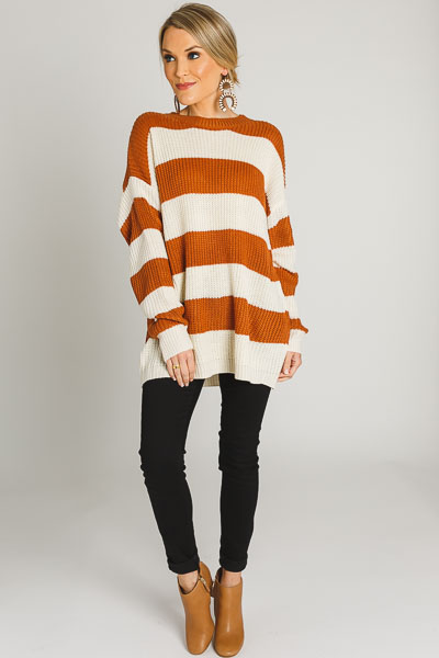Toffee Stripes Chunky Sweater