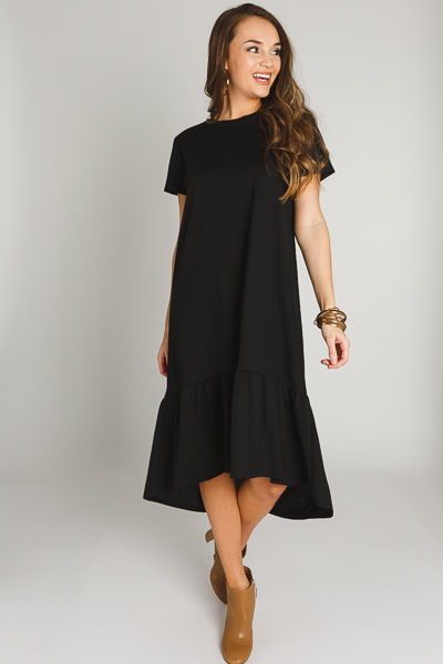 High Low Woven Maxi, Black