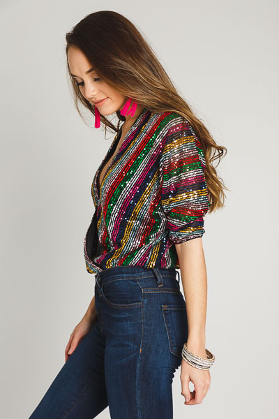 Rainbow Sequin Bodysuit
