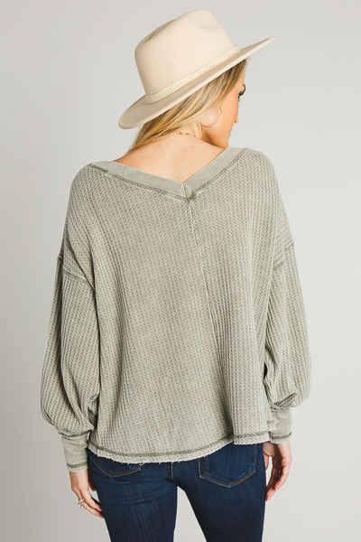 Bubble Sleeve Thermal, Olive