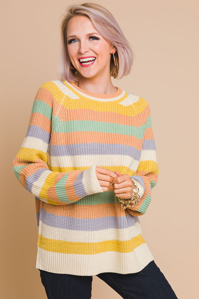 Pretty in Pastel Stripe Sweater