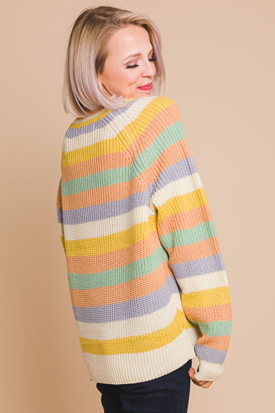 Pretty in Pastel Stripe Sweater