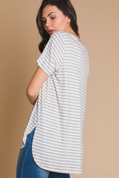 Dani T-Shirt, Gray Stripe
