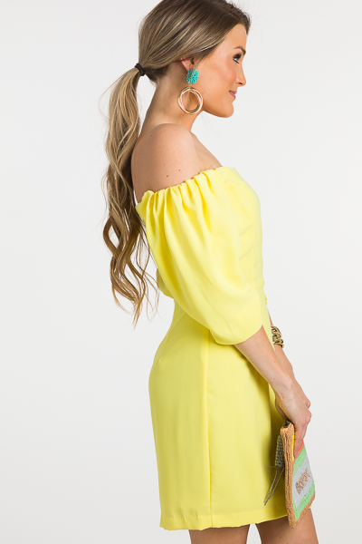 Lemon Off Shoulder Dress