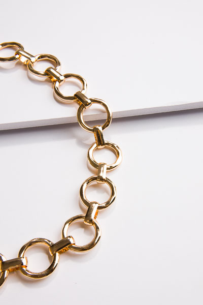 Gold Circle Links Necklace