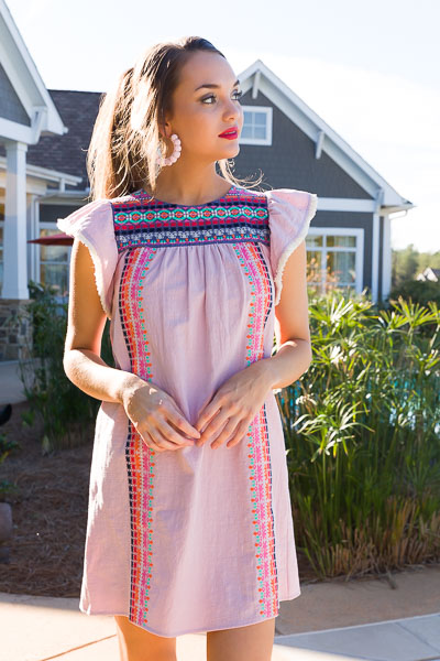 Let's Be Fringe Embroidery Dress