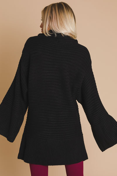 Square Sleeve Sweater, Black