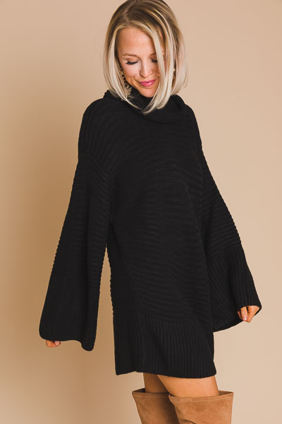 Square Sleeve Sweater, Black