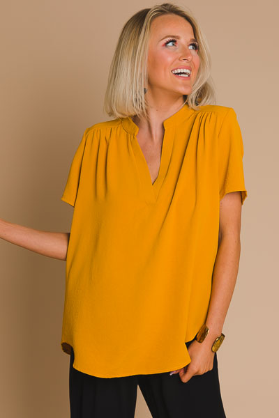 Work Hours Blouse, Mustard