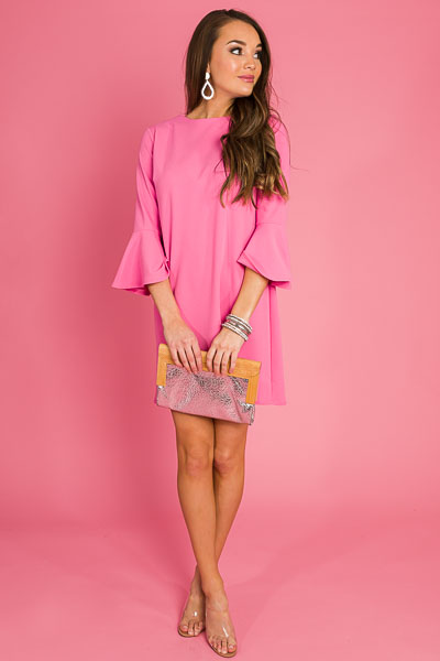 Bell Sleeve Shift, Pink