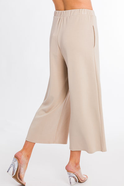 Soft Knit Wide Leg Pant, Taupe