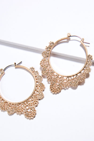 Lace Hoop, Gold