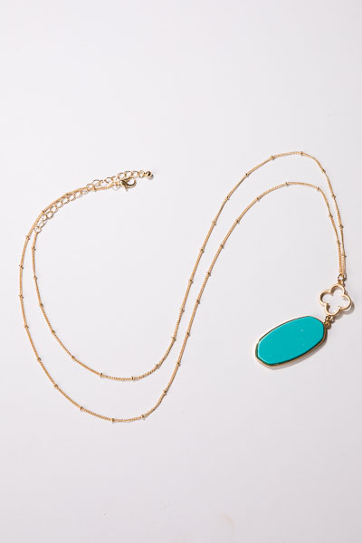Clover Necklace, Turquoise