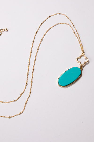 Clover Necklace, Turquoise
