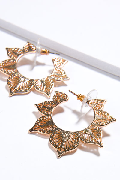 Fairy Leaf Hoops, Gold