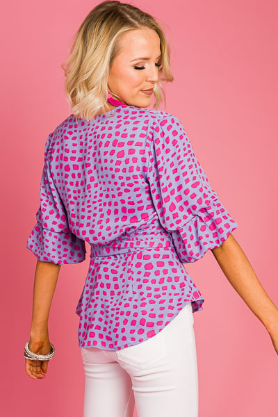 Pretty Periwinkle Spot Blouse