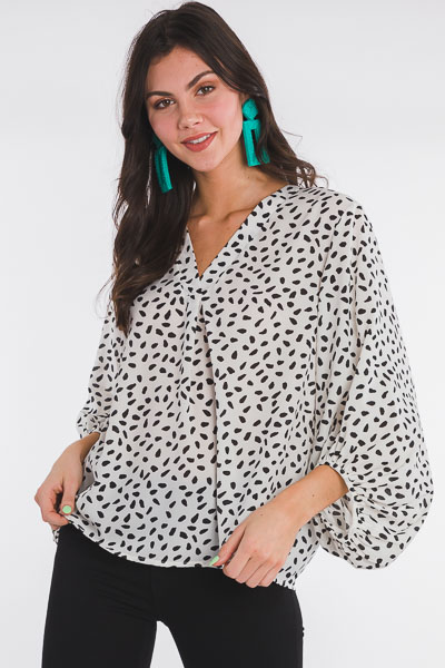 Speckled Chiffon Blouse, Ivory