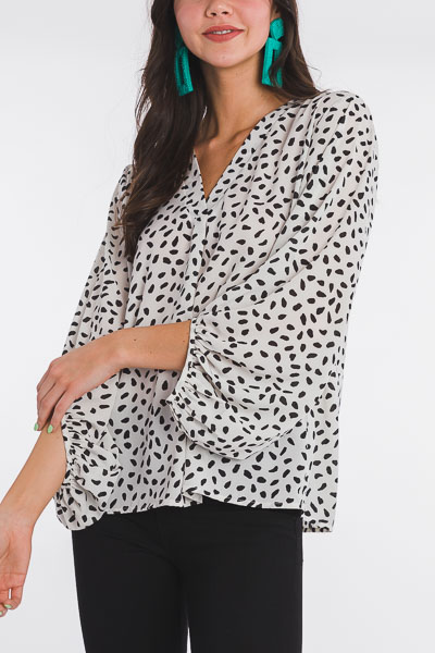 Speckled Chiffon Blouse, Ivory