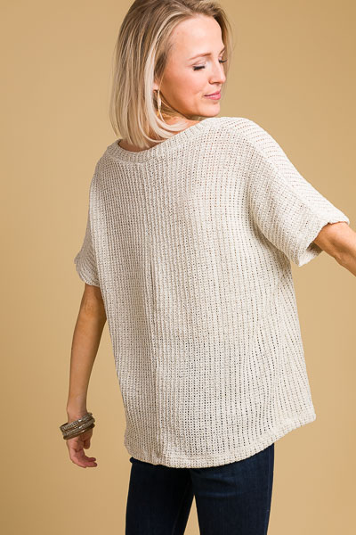 Short Sleeve Sweater, Natural