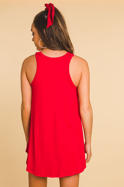 Bamboo Trapeze Tank, Red