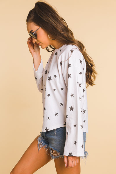 Star Bound Long Sleeve Top, Ivory
