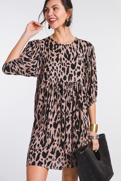 Cheetah Print Rayon Dress, Coco