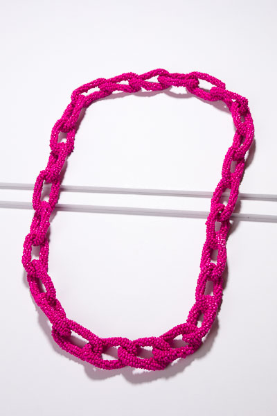 Long Beaded Chain, Fuchsia